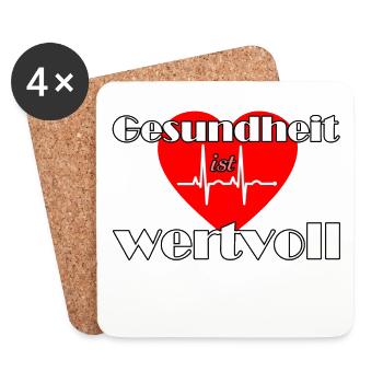 Gesundheit wertvoll Medizin Virus Sprüche - Untersetzer (4er-Set) - Weiß - Vorne