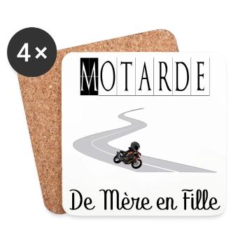 Motarde de Mère en Fille Moto - Dessous de verre (lot de 4) - blanc - Devant