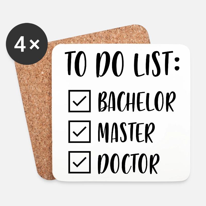 Bachelor Master Doktor Abschluss Geschenk - Untersetzer (4er-Set) - Weiß