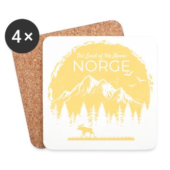 Norge Land of the Moose Elch Design - Untersetzer (4er-Set) - Weiß - Vorne