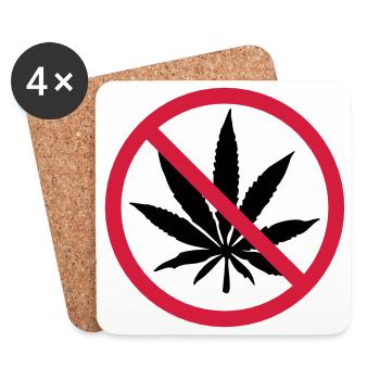 Weed Prohibited Sign - Coasters (set of 4) - white - Front