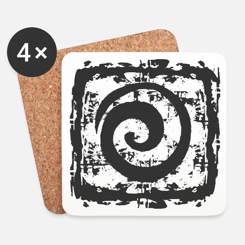 Abstraktes Spiralmuster auf Vintage-Hintergrund - Untersetzer (4er-Set) - Weiß