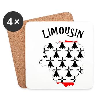 Limousin - Dessous de verre (lot de 4) - blanc - Devant