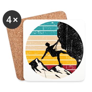 Climber Under Sunset Stripes - Coasters (set of 4) - white - Front