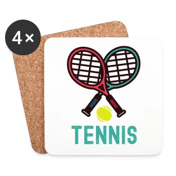 Tennis - Dessous de verre (lot de 4) - blanc - Devant