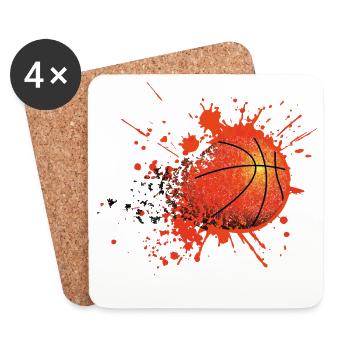 Basketball Basketballspieler Basketballspieler - Untersetzer (4er-Set) - Weiß - Vorne