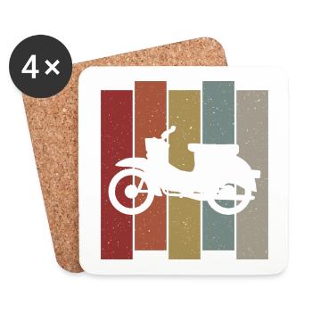 Retro Simson Schwalbe KR50 KR51 DDR Ossi gift - Coasters (set of 4) - white - Front