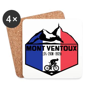 Mont Ventoux - Dessous de verre (lot de 4) - blanc - Devant