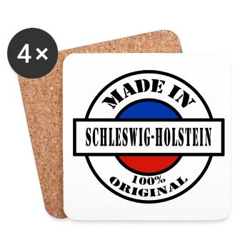 MADE IN SCHLESWIG HOLSTEIN Lübeck Geschenk - Untersetzer (4er-Set) - Weiß - Vorne
