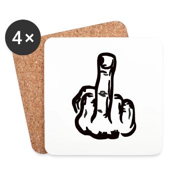 f**k you - Untersetzer (4er-Set) - Weiß - Vorne