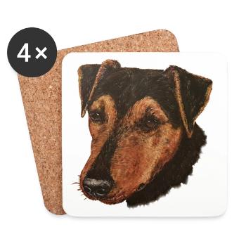 Chasseur Portrait - Dessous de verre (lot de 4) - blanc - Devant
