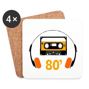 Années 80' - Dessous de verre (lot de 4) - blanc - Devant