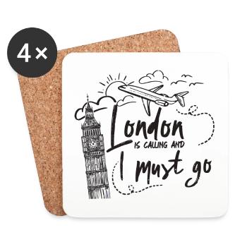 Big Ben - London - UK - Untersetzer (4er-Set) - Weiß - Vorne
