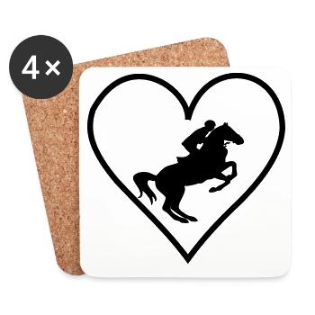 Coeur de cheval - Dessous de verre (lot de 4) - blanc - Devant