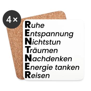 Rentner - Untersetzer (4er-Set) - Weiß - Vorne
