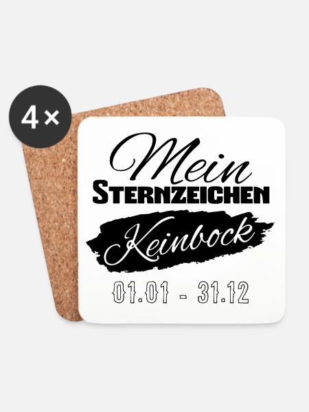 witziger Spruch |mein Sternzeichen Keinbock - Untersetzer (4er-Set) - Weiß