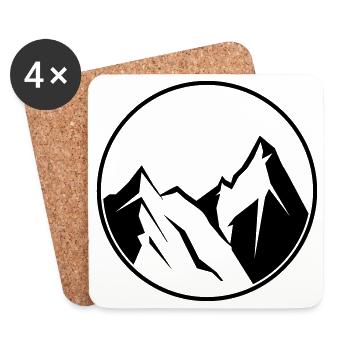 berge symbol kreis natur mountains - Untersetzer (4er-Set) - Weiß - Vorne