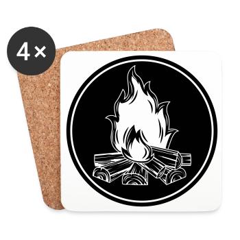 campfire flame symbol fire - Coasters (set of 4) - white - Front