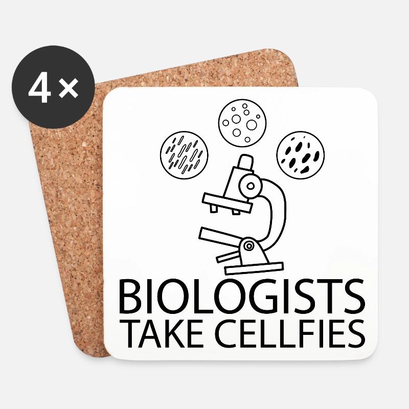Mikroskop Biologie Spruch Student Geschenk - Untersetzer (4er-Set) - Weiß