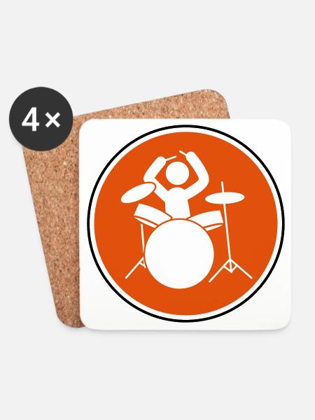 drummer icon drummer - Coasters (set of 4) - white
