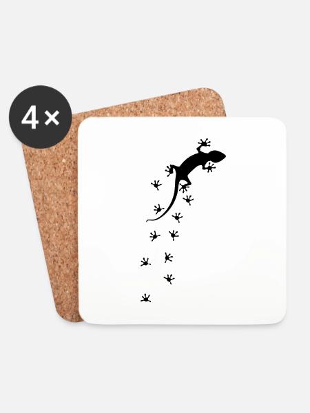 Reptilien Eidechse Geschenk Spruch - Untersetzer (4er-Set) - Weiß