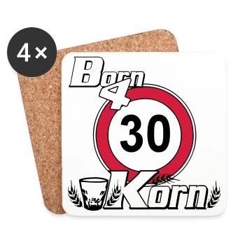 30.Geburtstag , Born for Korn (25) - Untersetzer (4er-Set) - Weiß - Vorne