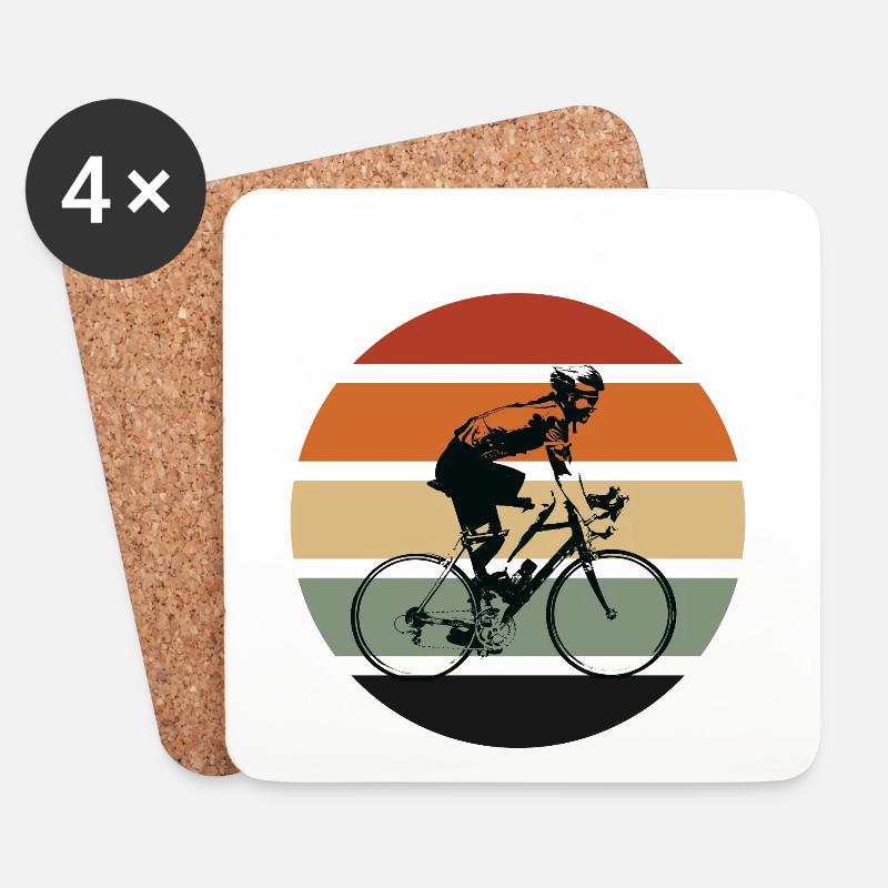Retro Rennrad - Untersetzer (4er-Set) - Weiß