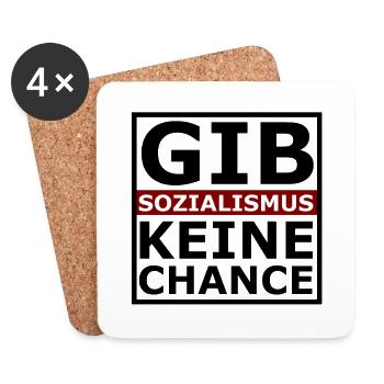 Socialism no chance - Coasters (set of 4) - white - Front