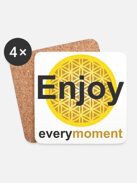 enjoy every moment kontiki - Untersetzer (4er-Set) - Weiß