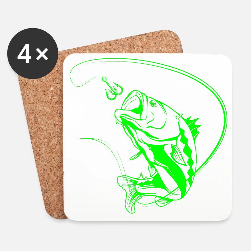 Leuchtender Angelfisch im Neon-Stil - Untersetzer (4er-Set) - Weiß