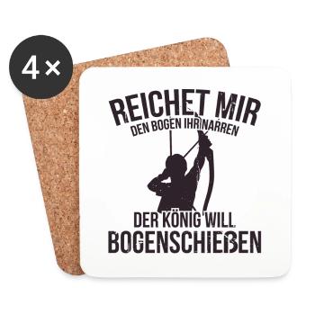 Bogenschießen - Spruch - Lustig - Pfeil und Bogen - Untersetzer (4er-Set) - Weiß - Vorne