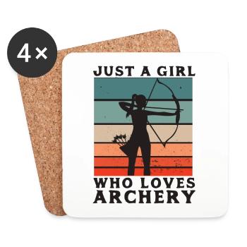 Archery - Bow and Arrow - Archery - Coasters (set of 4) - white - Front