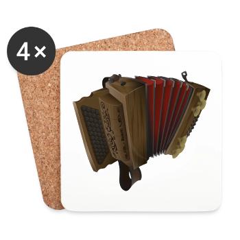 Styrian Harmonica - Dark/Red | ZiachON! - Coasters (set of 4) - white - Front