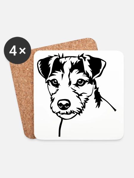 Parson Russell Terrier Kopf - Untersetzer (4er-Set) - Weiß