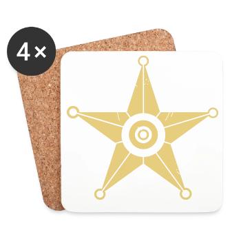 Sheriff Star - Police - Seregant Police Gift - Coasters (set of 4) - white - Front