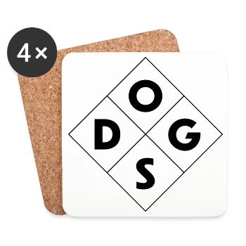 Chien - Dessous de verre (lot de 4) - blanc - Devant