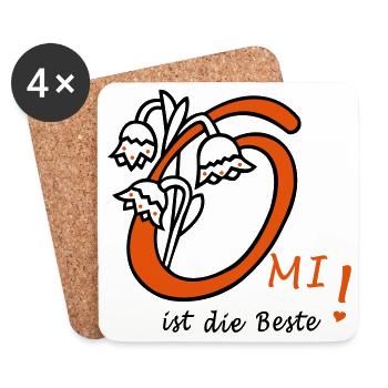 Omi est le meilleur - Dessous de verre (lot de 4) - blanc - Devant