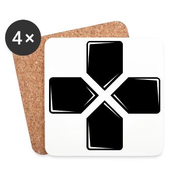 Jeux de jeu jeux jeux jouer à des jeux icône logo icône - Dessous de verre (lot de 4) - blanc - Devant