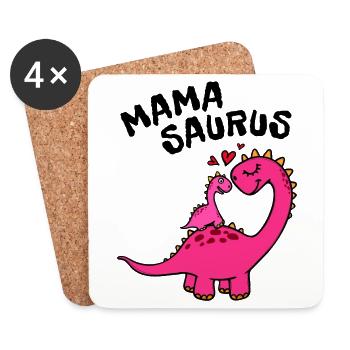 Mama Dinosaurier Muttertag Beste Mutter Lustig - Untersetzer (4er-Set) - Weiß - Vorne
