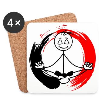 Méditation zen - Dessous de verre (lot de 4) - blanc - Devant