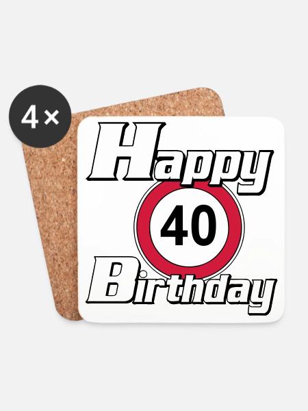 40.Geburtstag , 40 Jahre , Happy Birthday 40 (25) - Untersetzer (4er-Set) - Weiß