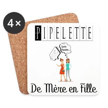 Pipelette de Mère en Fille Bavarde - Dessous de verre (lot de 4) - blanc - Devant