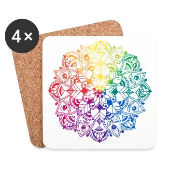 Flower Mandala - Untersetzer (4er-Set) - Weiß - Vorne