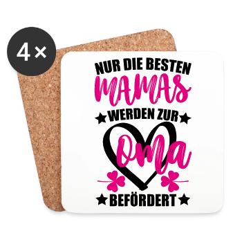 Mama Oma Spruch Baby Geburt Geschenk - Untersetzer (4er-Set) - Weiß - Vorne