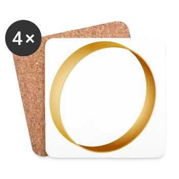 bague en or simple - alliance - mariage - Dessous de verre (lot de 4) - blanc - Devant