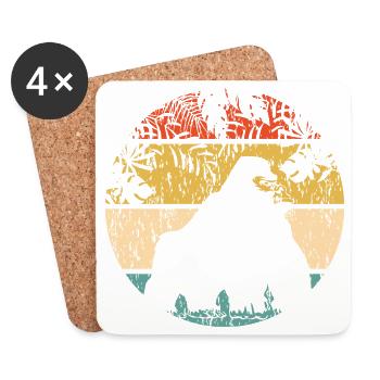 Bigfoot au coucher de soleil dans la jungle - Dessous de verre (lot de 4) - blanc - Devant
