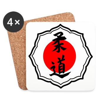 Judo Kanji Emblem in Kodokan Zeichen - Untersetzer (4er-Set) - Weiß - Vorne