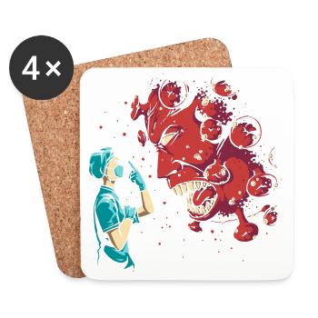 Caregiver against virus Corona heroes - Coasters (set of 4) - white - Front