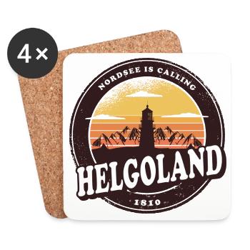 Helgoland Sunset Design / Geschenkidee - Untersetzer (4er-Set) - Weiß - Vorne