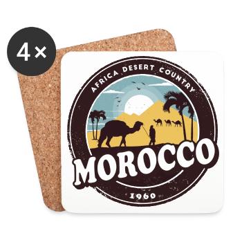 Morocco camel desert design / gift idea - Coasters (set of 4) - white - Front
